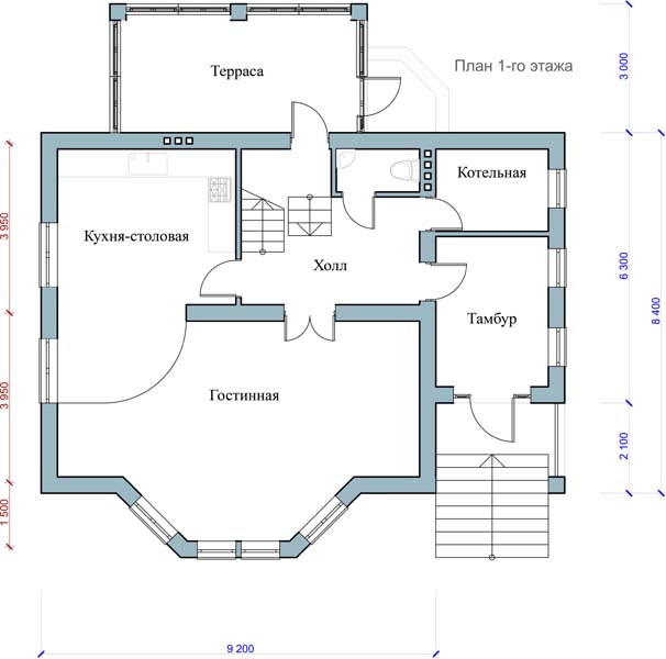 План для дома 1 этаж кавказ