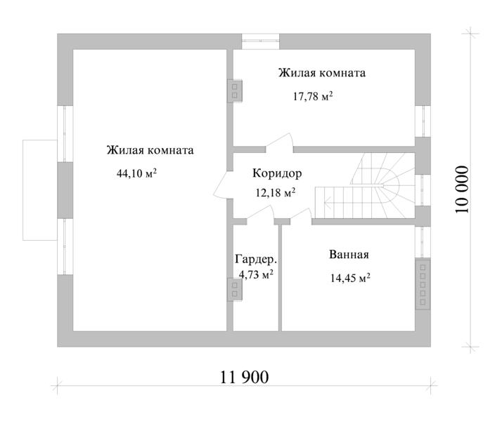 Проект дома 10 на 10 с цокольным этажом