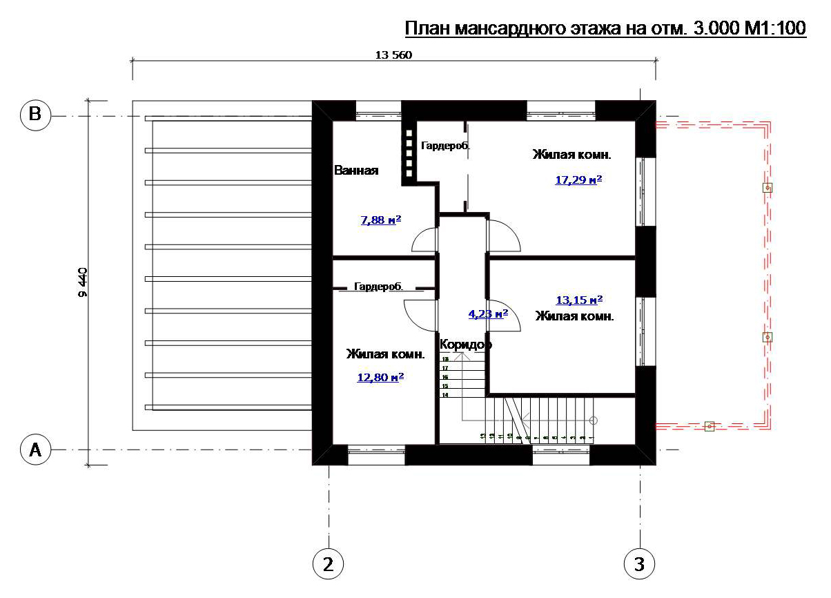 План мансардного дома